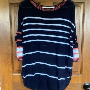 Express Striped Circle Hem Tunic Sweater, Size Sm